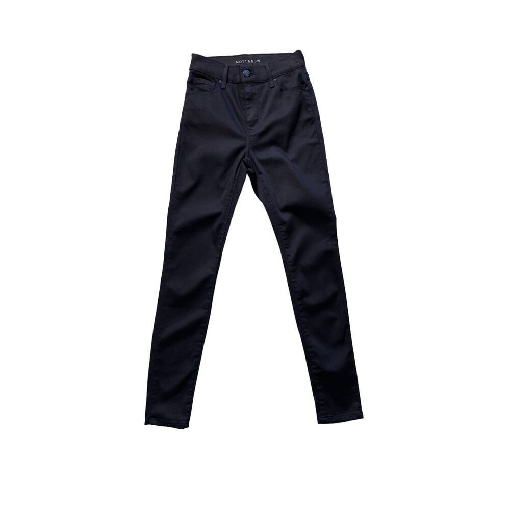 Mott & Bow Jeans Womens 25x28 High Rise Skinny Black Wash Tapered Stretch